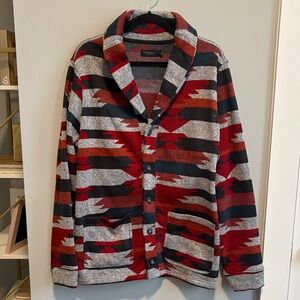 Junk Food Southwestern Print Sweater Knit Fleece Cardigan